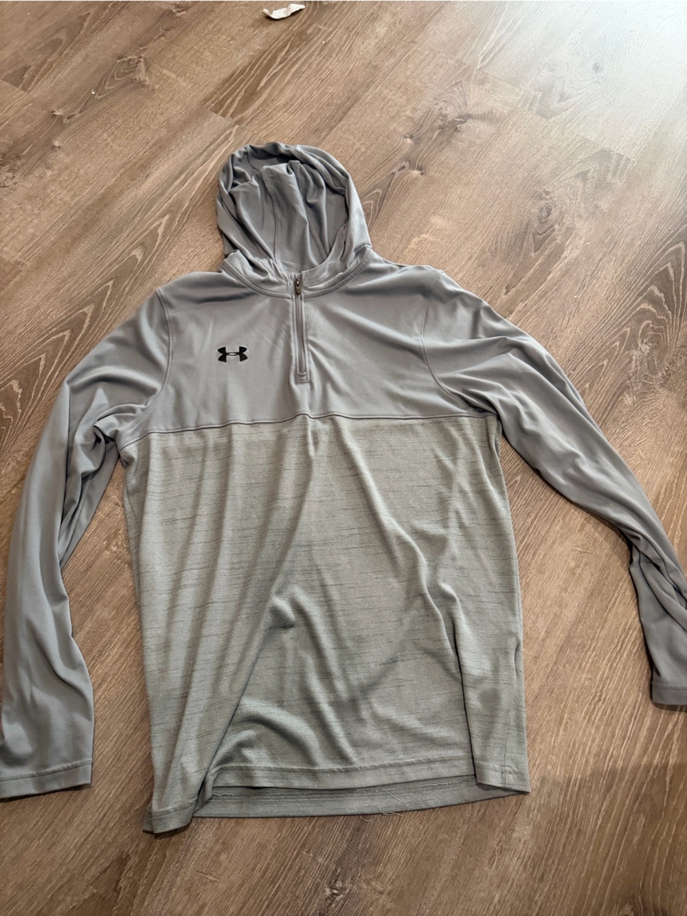 Under Armour Men's Heather Gray Half-Zip Hooded Pullover